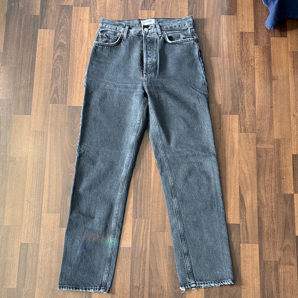 Agolde 90s Pinch Waist Charcoal Straight Jeans